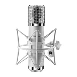 SUUNTOK FET Condenser Microphone Professional XLR Studio Microphone with 34mm Large Diaphragm, Cardioid Recording Mic Computer Gaming PC TM251S Mic Kit for Singing, Podcasting, YouTube (Gray)
