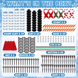 30 Pack Snowman DIY Kit, Christmas Crafts Supplies, Christmas Stocking Stuffers for Kids, Build a Snowman Kit with Air Dry Clay Xmas Stocking Stuffers Presents for Party Favors Winter Activities