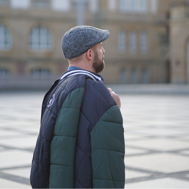 WEROR WEROR-408.1 Men's Flat Cap Peaked Cap, gray