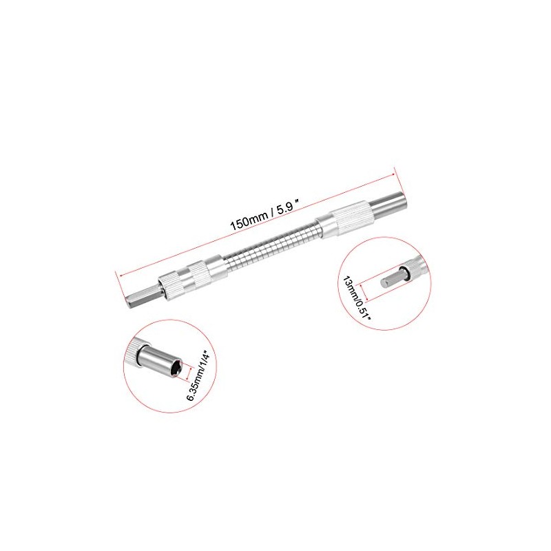 sourcing map Flexible Extension Screwdriver Bit Holder Magnetic Extention Hex