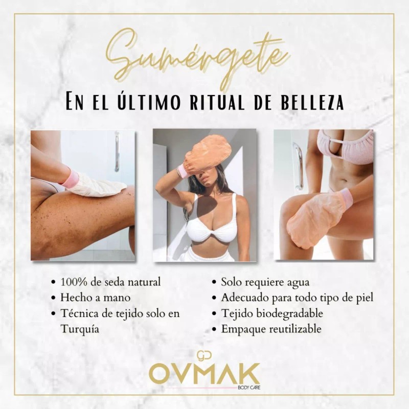 OVMAK Guante Exfoliante Ovmak De Seda De Capullo Crudo Para