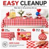 12 Pack Red and White Plastic Checkered Tablecloth, Premium Decorative