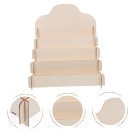 ULTECHNOVO Greeting Card Display Stand, 4 Tier Wooden Retail Display Stand, Wooden Postcard Holder Stand, Portable Display Stand for Birthday Card, Fairs, Easels