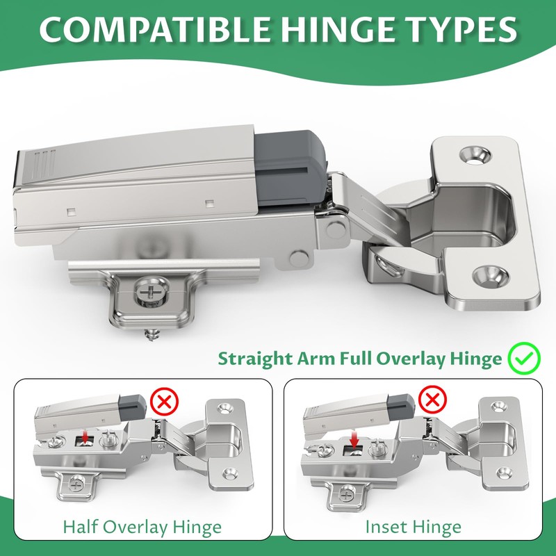 Cabinet Hinge Damper(Pack of 5),Straight Arm Full Overlay Hinge for