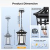 VIANIS Large Outdoor Pendant Lights for Porch, Black Hanging Light