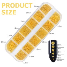 ZORVYN 1 box gold and silver nail charms, caviar beads for nails, nail charms, nail beads for nail art accessories