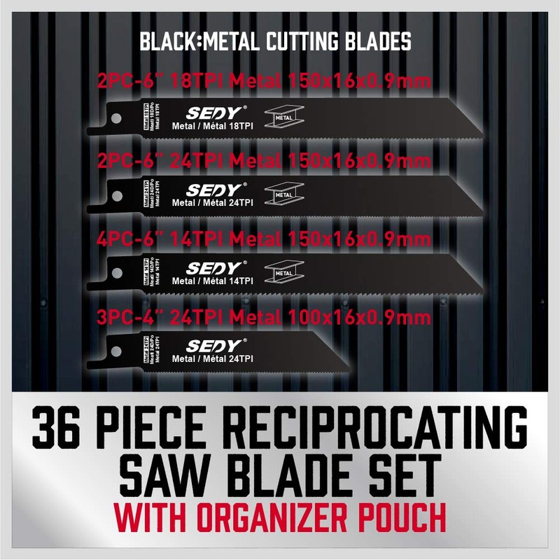 36-Piece Ultimate Reciprocating Saw Blade Set - Premium Saw Blades,