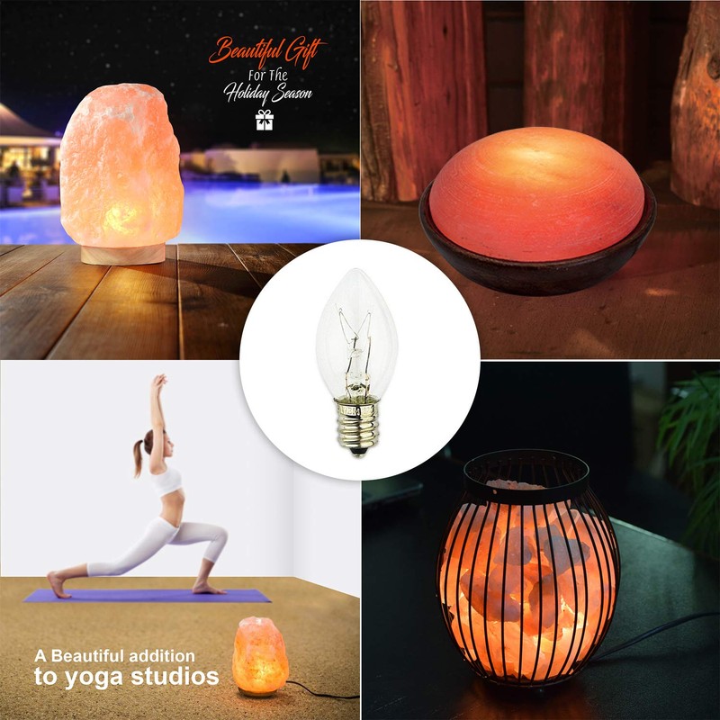 Himalayan Glow Salt Lamp Bulbs 6 Pack + 2 FREE