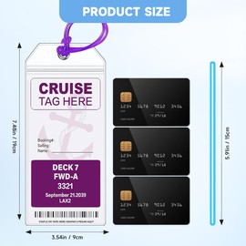 CPCOIN Cruise Luggage Tag Holder 5 Pack Clear Reusable Cruise Travel Tags Waterproof Cruise Ships Essentials for Carnival, NCL, Princess & MSC