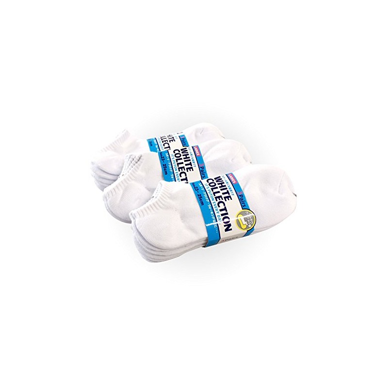box408 Women's White Ankle Short Socks, Set of 9 Pairs
