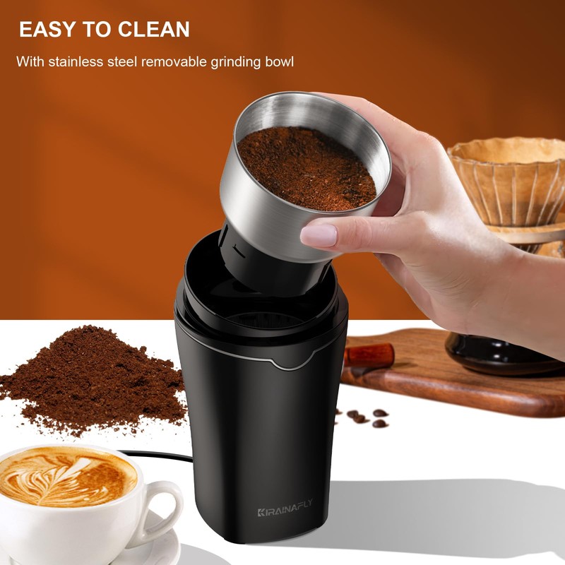 Spice Grinder Electric, Electric Coffee Bean Grinder for Kitchen, Stainless