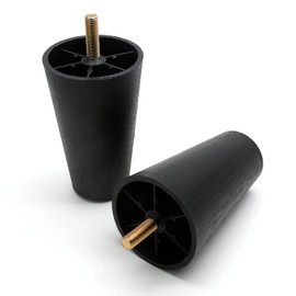 Murtenze 4Pcs 5 inch Sofa Legs, Round Tapered Plastic Couch Legs Replacement Furniture Legs with M8 Hanger Bolts for Chair Sofa Dresser Cabinet Loveseats Ottoman Bed