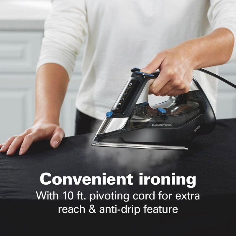 Hamilton Beach Steam Iron for Clothes & Garment Steamer with