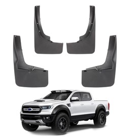 Front & Rear Tire Mud Flaps Splash Guards for Ford Ranger 2019 2020 2021 2022 2023 Heavy Duty Tire Mudguards，No Drilling Installation 4PCS