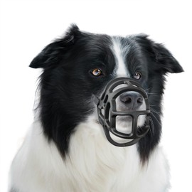 OKKIC Basket Muzzle Allows Panting Drinking - Anti Biting Chewing, Sturdy Lightweight, Suitable for Grooming Trimming Training, Black, Size 3