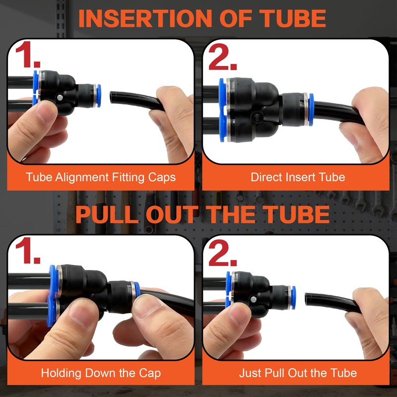 TuoLauthon 70PCS Air Hose Push to Connect Fittings Kit,1/4 1/8