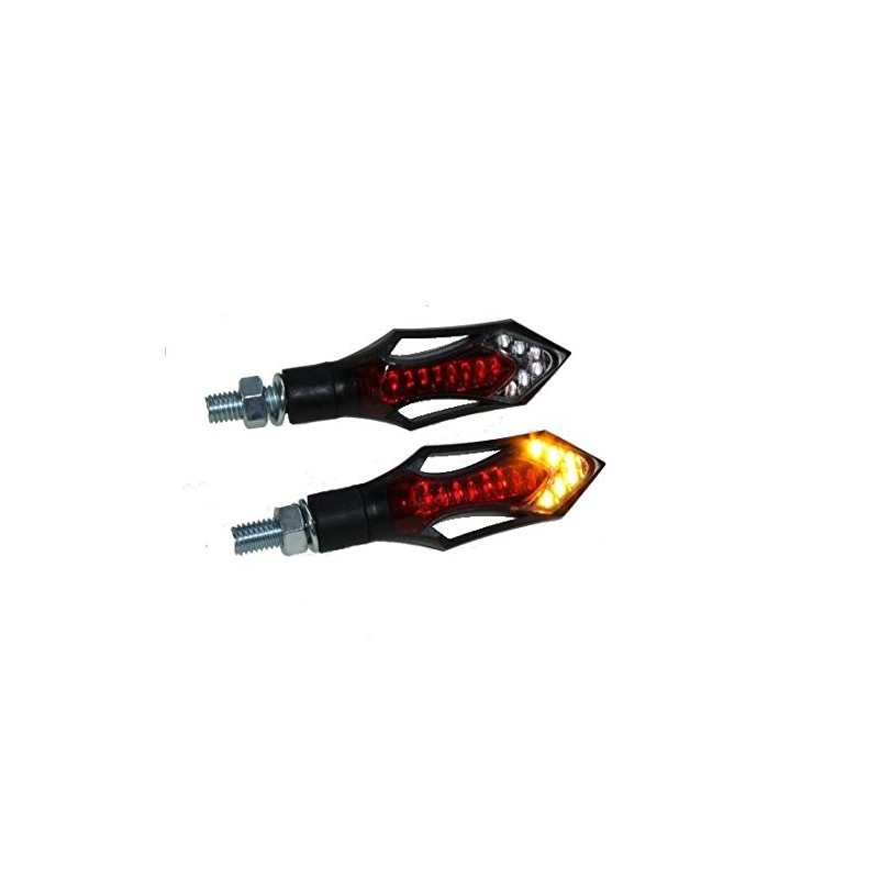 LED Mini Indicator Tail Light Combi Black Tinted Universal M8