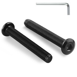 BNUOK M6-1.0 x 60mm Flat Head Hex Socket Cap Screws Bolts 10Pcs, M6 Bolt 304 Stainless Steel Black Zinc Plated, Full Thread, with Hex Spanner