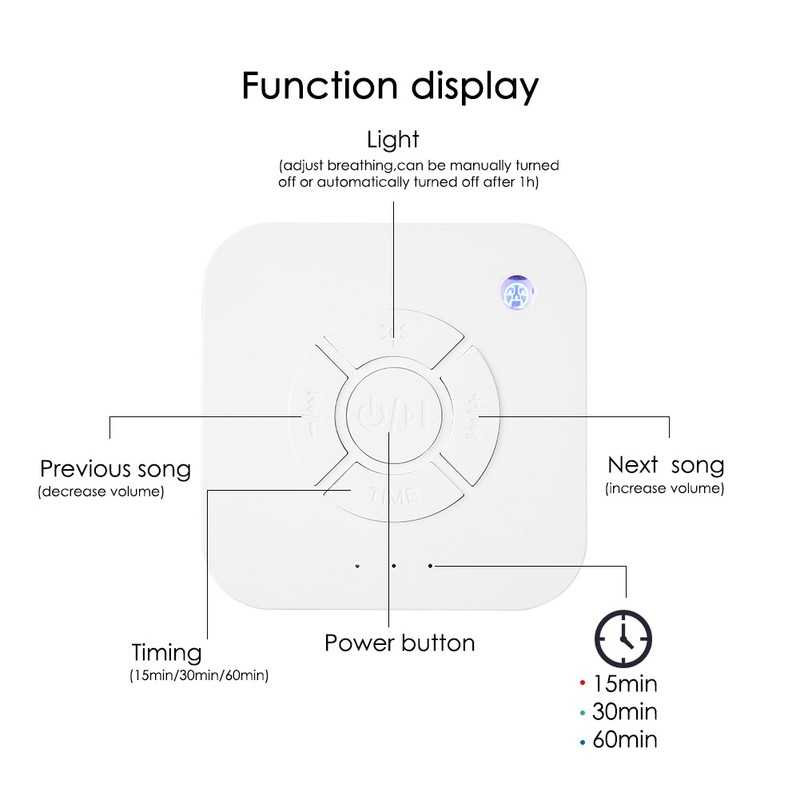 White Noise Machine Timing Shutdown Sleep Sound Relax for Baby