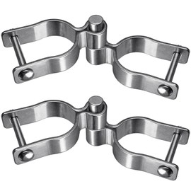Insaga 2 Pack 35 mm Chain Link Fence Gate Post Hinge, 304 Stainless Steel Heavy Duty Gate Hinges Contains Female For Hinge (2 Pieces), Male Gate Hinge (2 Pieces), 35 mm Chain Link Fence Parts