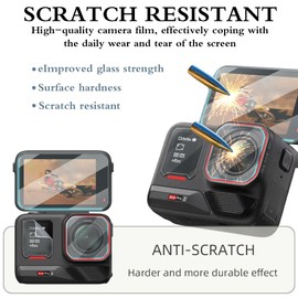 HUADU Screen Protector Compatible for Insta360 Ace Pro 2 Camera,Tempered Glass Film Anti Scratch High Definition Full Coverage and Hard Shell Travel Storage Carrying Case