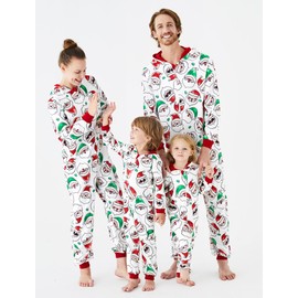 PATPAT Family Christmas Pajamas Tree Snowman and Letter Print Matching Pajamas For Kids 8-9 Years