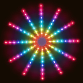 LAMPHOME 24"(60cm) 96LED RGB Shooting Snowflake, Christmas Decoration Super-Bright Multi LEDs Outdoor Christmas Decoration for Outdoor Home Party Wall Hanging