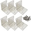 Hyever Stainless Steel Corner Brace Joints Plate 6 Pcs, Angle