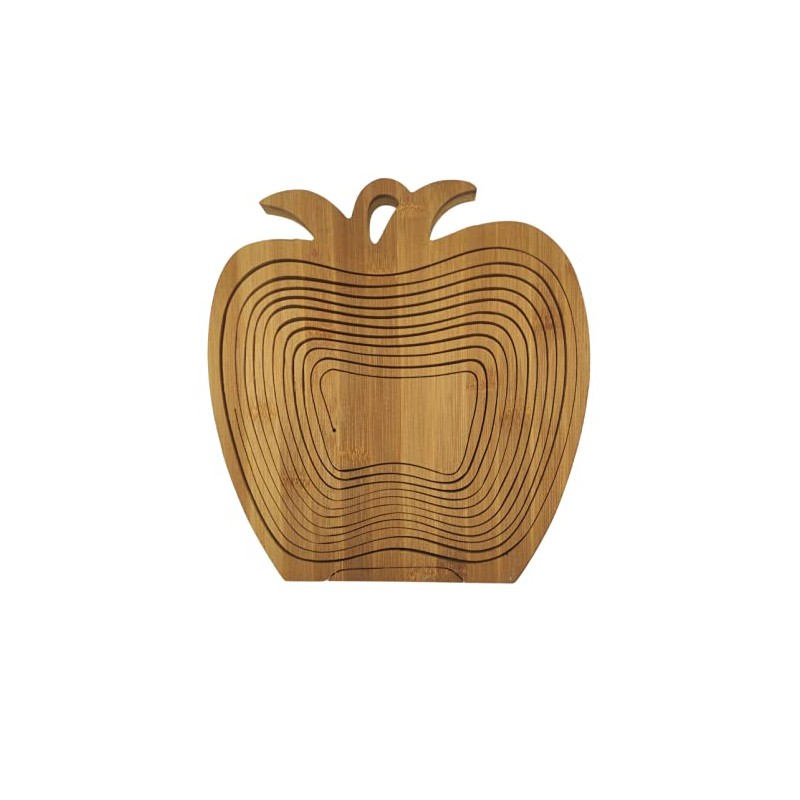 SusggO Folding Fruit Basket Bamboo Wood Vegetable Cutting Board Worktop