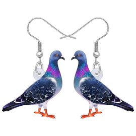 YINYA Acrylic Adorable Carrier Pigeon Earrings Dangle Drop Birds Jewelry Spring Summer Gifts for Women Charms Party Favors (Black)