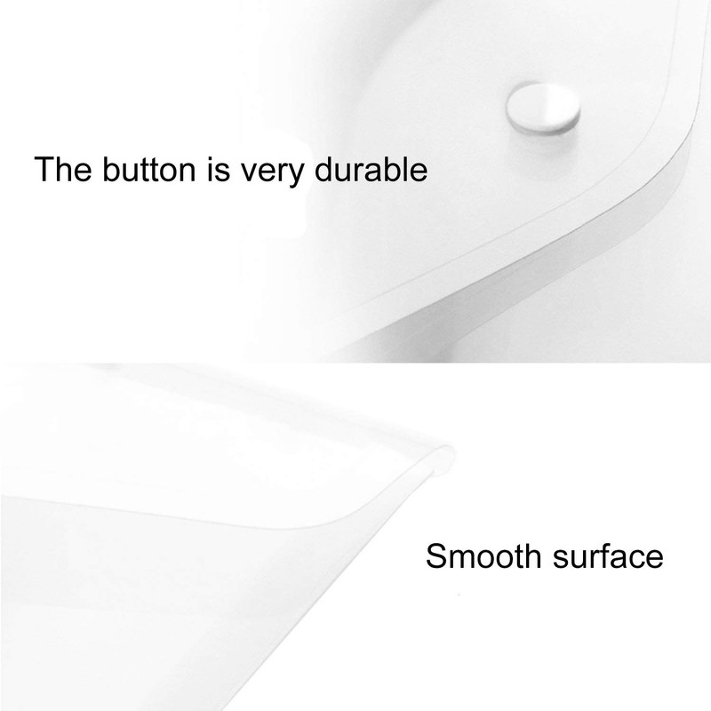 40 Pcs Clear Plastic Envelope with Snap Button Closure, Plastic