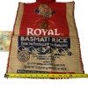 Royal Basmati Rice Bag 20lbs Burlap w Handles Zipper Heavy