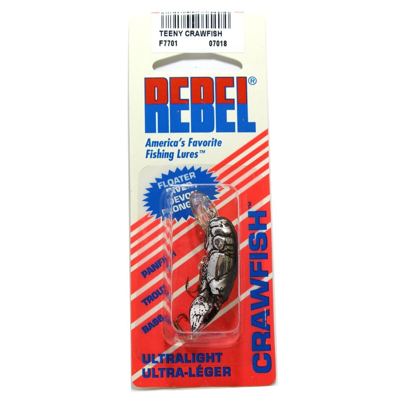Rebel Teeny Wee Crawfish Fishing Lure - Chrome Black Back