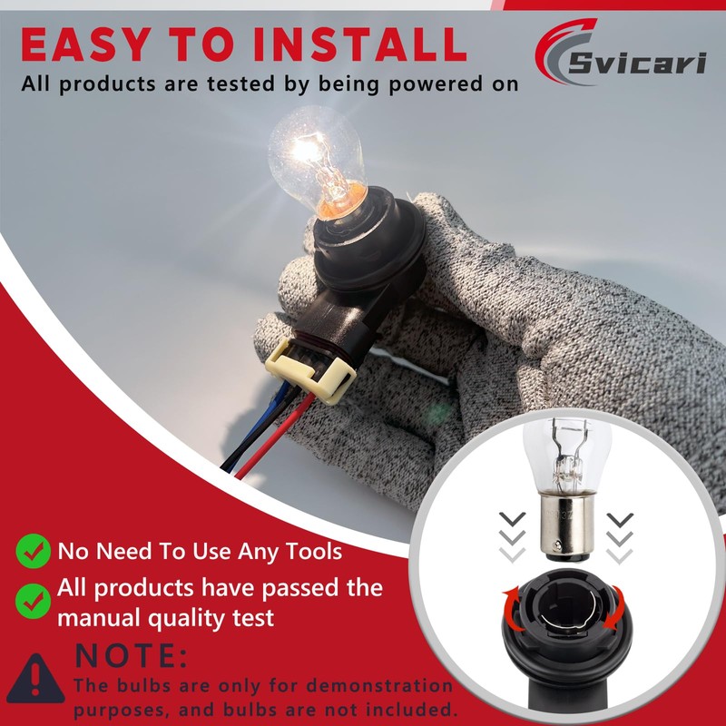 Svicari Taillight Tail Light Bulb Socket with Wire Harness for