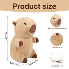 DAJASD Capybara Plüschtier, 10PCS Capybara Kuscheltier, Niedlichen Capybara Plushies mit Kleidung und Accessoires, Wasserschwein Kuscheltier, Stofftier Capybara für Home Deko Kinder - Braun