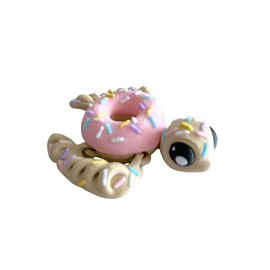 Articulating Donut Turtle Figurine 3D Printed Fidget Decor Desk Pet Ornaments mini animal - Color: Strawberry Donut Turtle