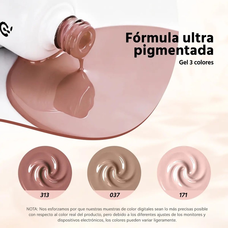 Kit Esmaltes Semipermanentes Gama De 3 Geles 15ml Cherimoya