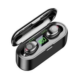 OOYES F9 Bluetooth Earbuds, Wireless In Ear earphones With Noice Canceling Mic, Deep Bass Earbuds With Digital LCD Display & Charging Case For Phones, Runing And Sports Work