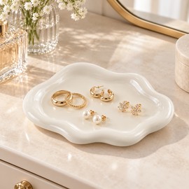 Cloud-Shaped Jewelry Tray for Ring & Earring Storage – Creative Plastic Display Organizer for Vanity, Home Decor and Product Photography
