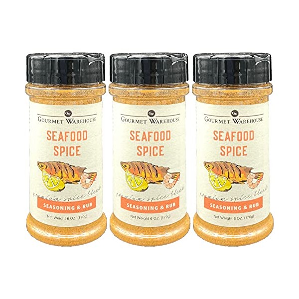 Gourmet Warehouse Seafood Seasoning, 6 ozs, 3 Pack - Gluten Free, No MSG, No HFCS