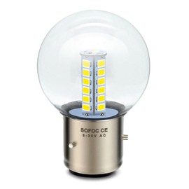 SOFOC- BA21D LED Headlight Bulbs High/Low Beam,Yellow G40 Bulb for Motorcycle 6V 12V 24V AC6-30V Compatible 2W 500LM 2835 25SMD 1Pcs