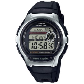 Casio Wave Ceptor WV-M60R Series Watch, Silver, Round/Silver Eye (Light: Amber)