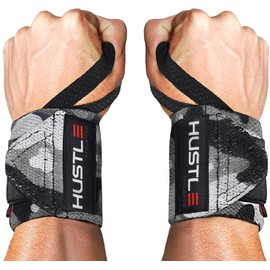 Hustle Athletics Wrist Wraps - Best Weightlifting Support (Competition Grade Professional Wrap) - Strengthen Your Wrists To Push Heavy, Prevent Injuries And Improve Your Between