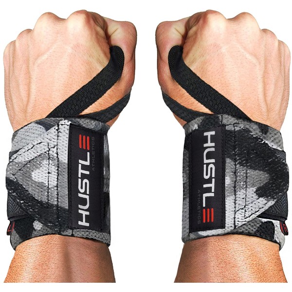 Hustle Athletics Wrist Wraps - Best Weightlifting Support (Competition Grade