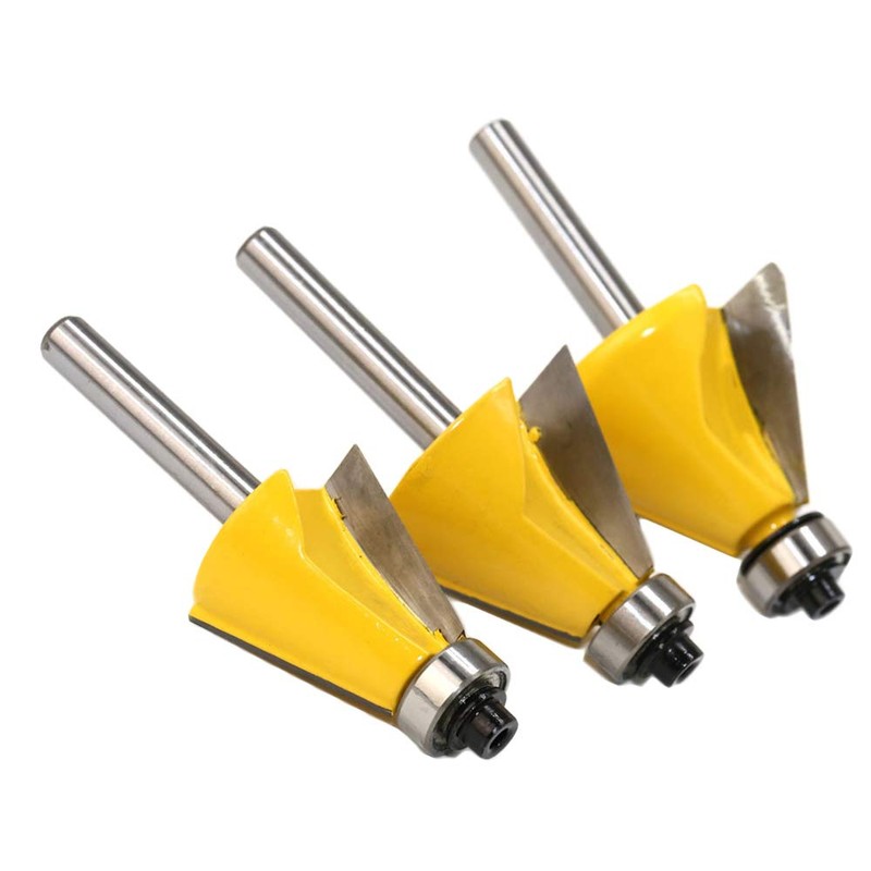 Gasea 3pcs 15/22.5/30 Degree Chamfer and Bevel Edging Forming Router