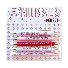 5Pcs Funny Pens Set for Nurses with Inspirational Quotes - Medical Themed Pens