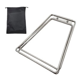 Milageto Foldable Cooling Stand Camping Furniture Lightweight Ice Box Holder Suitcase Rack Fridge Ice Box Holder for Patio Picnic BBQ, Silver