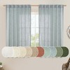 LAMIT Semi Sheer Linen Curtains 54 Inch Length 2 Panels,