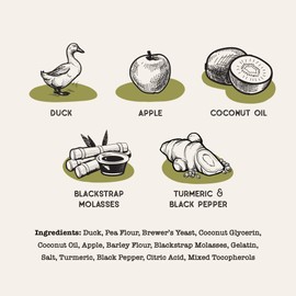 Dog Treat Naturals Duck & Apple Superfood Sticks for Dogs | All-Natural Premium Training Dog Treats | Contains Turmeric for Joint Health | Made with Real Duck & Apple | Made in USA | 10 Ounces