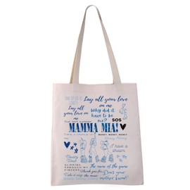 VAMSII Mama Mia Musical Tote Bag G Weekend Bag Does Your Mother Know Musical Lover Disco Bachelorette Bag(Mama Mia Tote CA)
